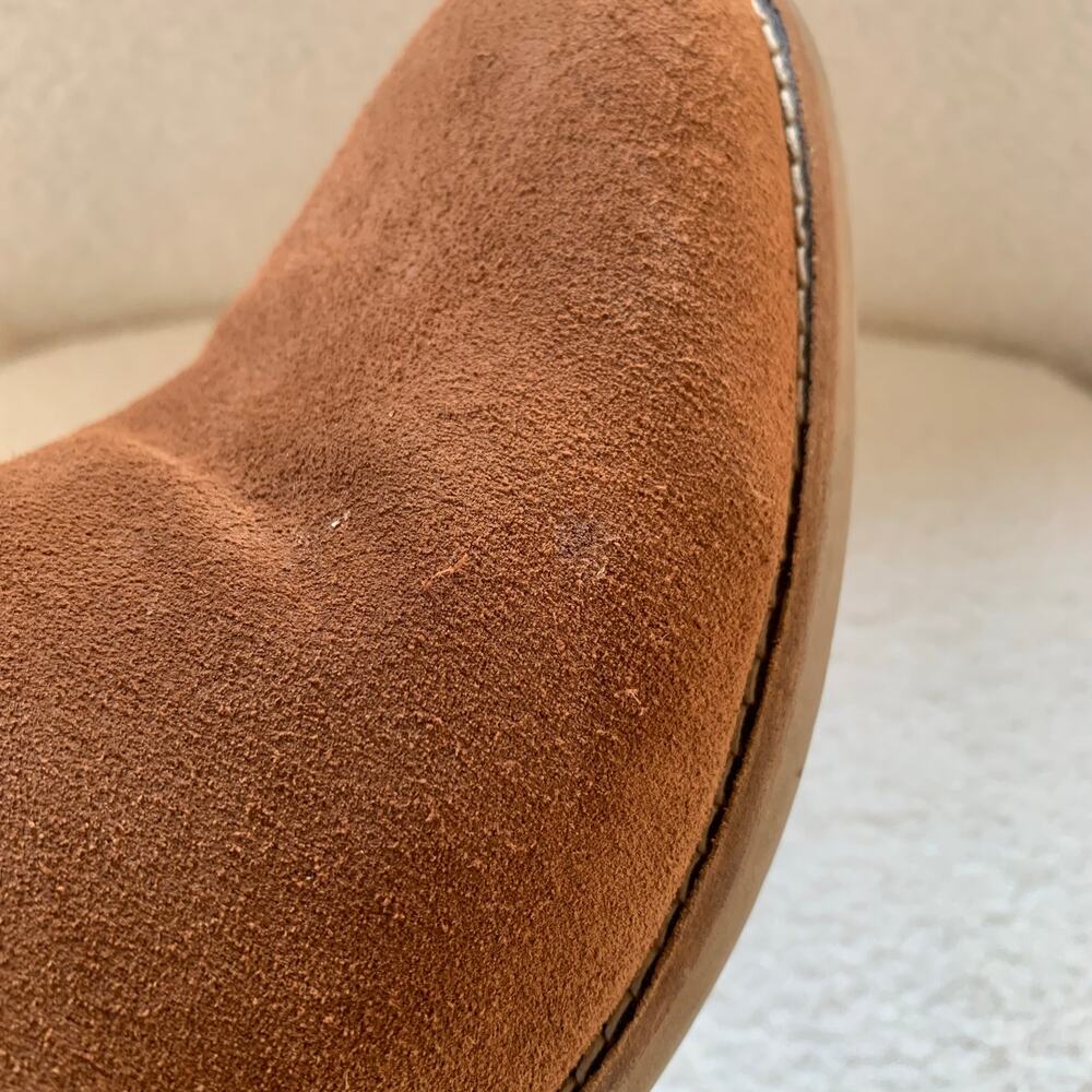 Dingo Tumbleweed Pull On Round Toe Cowboy Booties Ankle Boot Whiskey Brown Suede - Picture 7 of 11
